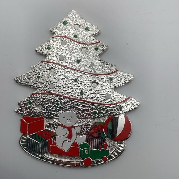 Vintage 1989 Set of Six Oneida Silver Christmas Tree Coasters - Picture 5 of 11